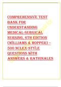 Comprehensive Test  Bank for  Understanding  Medical-Surgical  Nursing&comma; 6th Edition  &lpar;Williams & Hopper&rpar; &ndash;  500 NCLEX-Style  Questions with  Answers & Rationales 