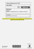 Pearson Edexcel Level 3 GCE Business Advanced PAPER 3&colon; Investigating business in a competitive environment QP JUNE 2025