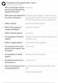 Foundations of Nursing Practice &ndash; Exam I &sol; 2025 Nursing Fundamentals Study Guide & Practice Questions