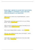  PEDIATRIC ARDMS EXAM REVIEW QUESTIONS AND CORRECT ANSWERS LATEST 2025-2026 UPDATE &vert;GRADE A&plus; GUARANTEE