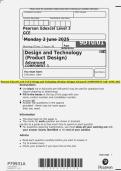 Pearson Edexcel Level 3 GCE Design and Technology &lpar;Product Design&rpar; Advanced COMPONENT 1QP JUNE 2025