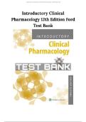 Introductory Clinical Pharmacology&comma; 12th Edition by Ford Test Bank 2025 Edition All Chapters Complete Answers&sol; Solutions&period;