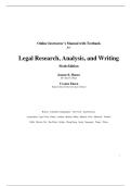 Online Instructor&rsquo;s Manual with Testbank  for  Legal Research&comma; Analysis&comma; and Writing  Sixth Edition  Joanne B&period; Hames  De Anza College  Yvonne Ekern  Santa Clara University Law School