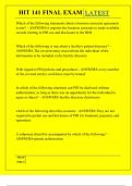 HIT 141 FINAL EXAM  QUESTIONS AND ANSWERS 2025