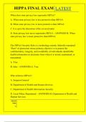 HIPPA FINAL EXAM QUESTIONS AND ANSWERS 2025