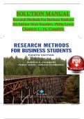SOLUTION MANUAL  Research Methods For Business Students   8th Edition Mark Saunders&comma; Philip Lewis  Chapters 1 - 14&comma; Complete 