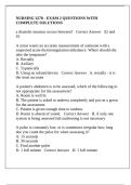 NURSING 3270 - EXAM 2 QUESTIONS WITH COMPLETE SOLUTIONS