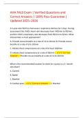 AHA PALS Exam 2025&ndash;2026 &vert; Verified Questions & Correct Answers &vert; 100&percnt; Pass Guarantee &vert; Updated