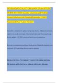 DEVELOPMENTAL PSYCHOLOGY EXAM STUDY  GUIDE 2025&sol;2026 Accurate Questions and Verified  Correct Solutions with Detailed Rationales &vert;&vert; 100&percnt;  Guaranteed Pass <Latest Version>  