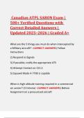 Canadian ATPL SARON Exam 2025&ndash;2026 &vert; 500&plus; Verified Questions & Detailed Correct Answers &vert; Graded A&plus;