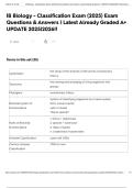 IB Biology - Classification Exam &lpar;2025&rpar; Exam Questions & Answers &vert; Latest Already Graded A&plus; UPDATE 2025&vert;2026&excl;&excl;