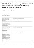 UST ABSN Pathopharmacology 1 EXAM &lpar;updated 2025&rpar; Questions & Answers &vert; Latest Already Graded A&plus; UPDATE 2025&vert;2026