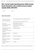 DMI -Social Media Marketing Exam 2025 &lpar;Actual Exam&rpar; Questions with verified Answers &lpar;Latest Update 2025&rpar; UPDATE&excl;&excl;