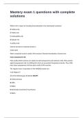 Mastery exam 1 questions with complete solutions 