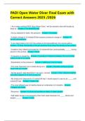 PADI Open Water Diver Final Exam with  Correct Answers 2025 &sol;2026