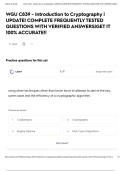 WGU C839 - Introduction to Cryptography &vert; UPDATE&vert; COMPLETE FREQUENTLY TESTED QUESTIONS WITH VERIFIED ANSWERS&vert;GET IT 100&percnt; ACCURATE&excl;&excl;