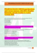 PHARMACOLOGY HESI Exam Questions and Correct Answers with 100&percnt; Detailed Rationales Already Graded A&plus; Latest Versions 2025 