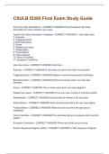 CSULB IS385 Final Exam Study Guide  Verified Answers And Questions 2026