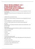ROLE DEVELOPMENT CH 1 &lpar;PUBLISHER PRACTICE&rpar; QUESTIONS WITH CORRECT ANSWERS 2025
