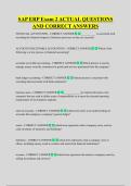 SAP ERP Exam 2 ACTUAL QUESTIONS  AND CORRECT ANSWERS