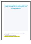 TEXAS ALL LINES ADJUSTER LAWS & REGULATION EXAM 2 VERSIONS WITH QUESTIONS AND 100&percnt; VERIFIED ANSWERS
