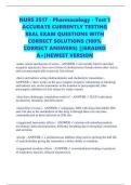 NURS 3517 - Pharmacology - Test 1 ACCURATE CURRENTLY TESTING REAL EXAM QUESTIONS WITH CORRECT SOLUTIONS &lpar;100&percnt; CORRECT ANSWERS&rpar; &vert;&vert;GRADED A&plus;&vert;NEWEST VERSION