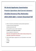 PA Aerial Applicator Examination  Practice Questions And Correct Answers  &lpar;Verified Answers&rpar; Plus Rationales  2025&vert;2026 Q&A &vert; Instant Download Pdf 