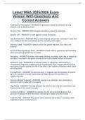 Latest WRA 2025/2026 Exam  Version With Questions And  Correct Answers