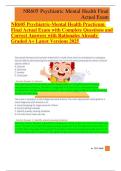 NR605 Psychiatric-Mental Health Practicum Final Actual Exam with Complete Questions and Correct Answers with Rationales Already Graded A&plus; Latest Versions 2025 