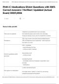 PMH-C Medications EXAM Questions with 100&percnt; Correct Answers &vert; Verified &vert; Updated &lpar;Actual Exam&rpar; 20252026