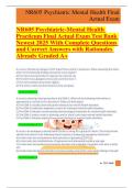 NR605 Psychiatric-Mental Health Practicum Exam Newest 2025 With Complete Questions and Correct Answers with Rationales Already Graded A&plus;