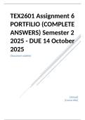 TEX2601 Assignment 6 PORTFILIO (COMPLETE ANSWERS) Semester 2 2025 - DUE 14 October 2025