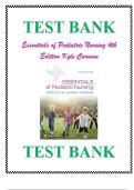TEST BANK FOR Essentials of Pediatric Nursing 4th Edition by Theresa Kyle &comma; Susan Carman ISBN&colon;978-1975139841 ALL CHAPTERS COVERED YOUR ULTIMATE GUIDE 100&percnt; VERIFIED A&plus; GRADE ASSURED&excl;&excl;&excl;&excl;&excl;&excl; NEW LATEST UPDATE&excl;&excl;&excl;&excl;&excl;
