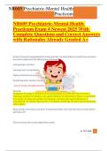 NR605 Psychiatric-Mental Health Practicum Exam 5 Newest 2025 With Complete Questions and Correct Answers with Rationales Already Graded A&plus;