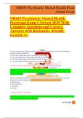 NR605 Psychiatric-Mental Health Practicum Exam 5 Newest 2025 With Complete Questions and Correct Answers with Rationales Already Graded A&plus;