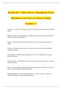 Roadcraft - Police Driver's Handbook Exam Questions And Answers Latest Update Graded A&plus;