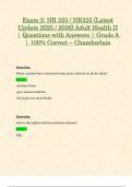 Exam 2&colon; NR 325 &sol; NR325 &lpar;Latest Update 2025 &sol; 2026&rpar; Adult Health II &vert; Questions with Answers &vert; Grade A &vert; 100&percnt; Correct &ndash; Chamberlain