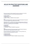 NCLEX-PN Practice Questions & Answers &vert; Verified 2024 Test Bank &vert; A&plus; Practical Nurse Exam Study Guide