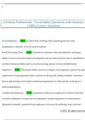 Certified Professional - Food Safety Questions with Answers  &lpar;100&percnt; Correct Answers&rpar;