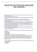 NCLEX-PN Test Practice Questions & Answers &vert; Verified 2024 Exam Prep &vert; A&plus; Practical Nursing Study Guide