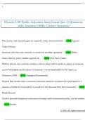 Florida 3-20 Public Adjusters State Exam &lpar;Set 1&rpar; Questions  with Answers &lpar;100&percnt; Correct Answers&rpar;