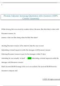 Florida Adjuster licensing Questions with Answers &lpar;100&percnt;  Correct Answers&rpar;