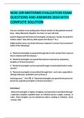 NCM 109 Midterms Evaluation Exam 2024 &vert; Verified Questions & Complete Solutions &vert; A&plus; Study Guide