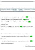 Local Anesthesia Mock Exam Questions with Answers &lpar;100&percnt;  Correct Answers&rpar;