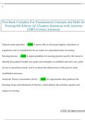 Test Bank Complete For Fundamental Concepts and Skills for  Nursing 6th Edition All Chapters Questions with Answers  &lpar;100&percnt; Correct Answers&rpar;