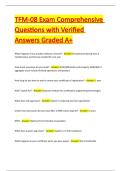 TFM-08 Exam Comprehensive Questions with Verified Answers Graded A&plus;
