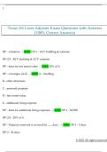 Texas All Lines Adjuster Exam Questions with Answers  &lpar;100&percnt; Correct Answers&rpar; 