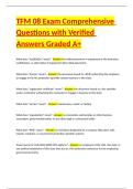 TFM-08 Exam Comprehensive Questions with Verified Answers Graded A&plus; Package Deal