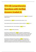 TFM-08 Comprehensive Questions with Verified Answers Graded A&plus;