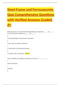 Steel-Frame and Ferroconcrete Quiz Comprehensive Questions with Verified Answers Graded A&plus;
